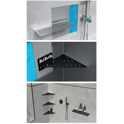 Trojúhelníková polička - černá matná